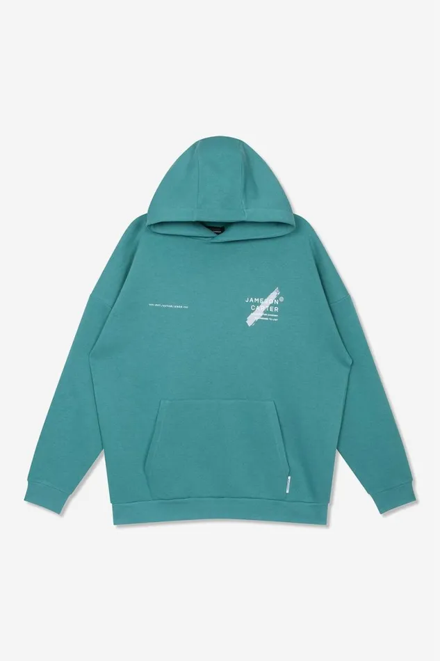 Mens EST Oversized Hoodie 8211 Teal Jameson Carter Hoodies and Sweatshirts