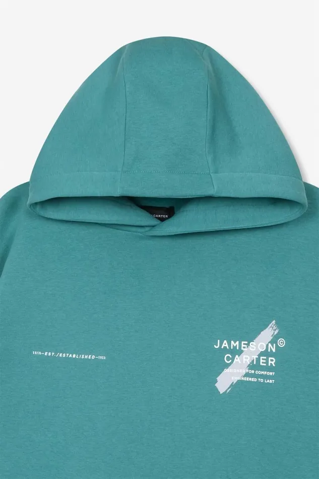Mens EST Oversized Hoodie 8211 Teal Jameson Carter Hoodies and Sweatshirts