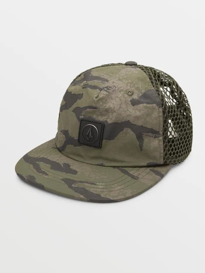 Mens Hats and Beanies Volcom Stone Trip Trucker Hat 8211 Squadron Green