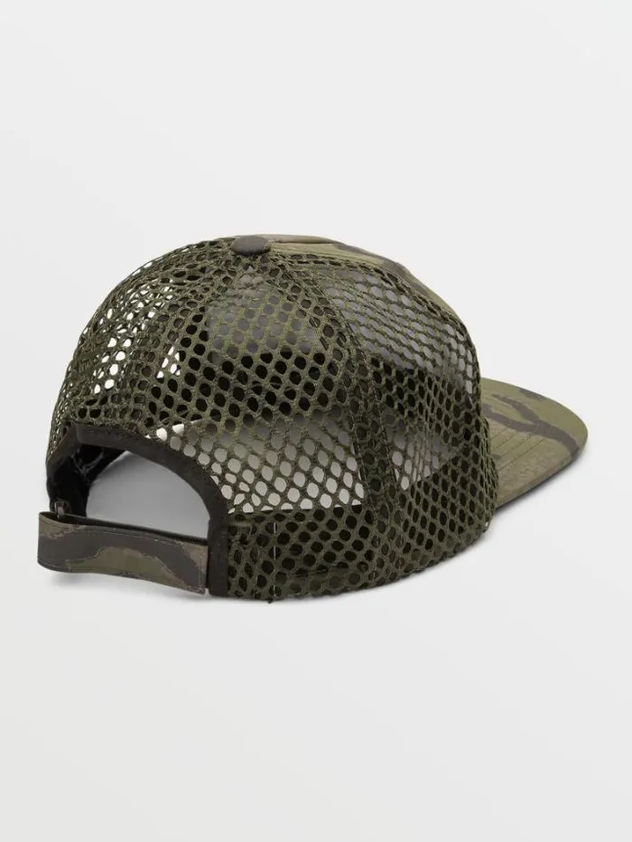 Mens Hats and Beanies Volcom Stone Trip Trucker Hat 8211 Squadron Green