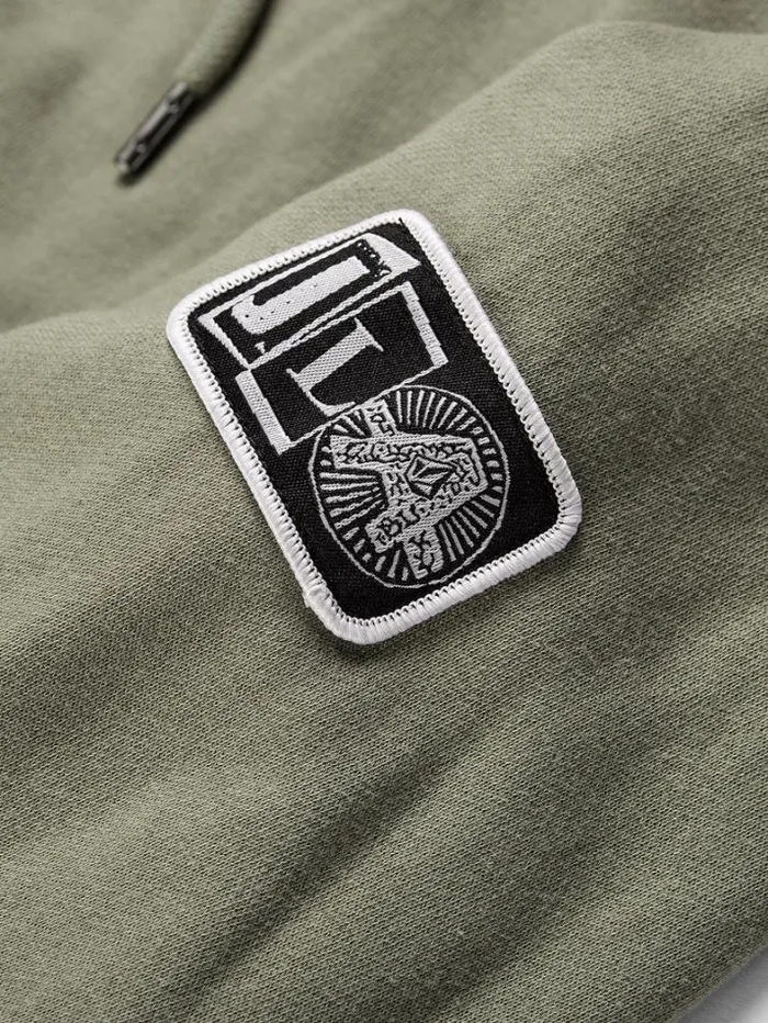 Mens Hoodies and Sweatshirts Volcom DI Fleece Pullover 8211 Light Military