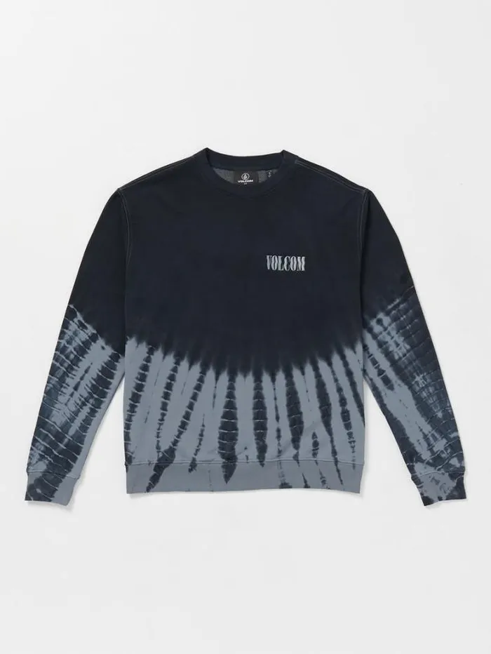 Mens Hoodies and Sweatshirts Volcom Dyed Crew Sweatshirt 8211 Navy