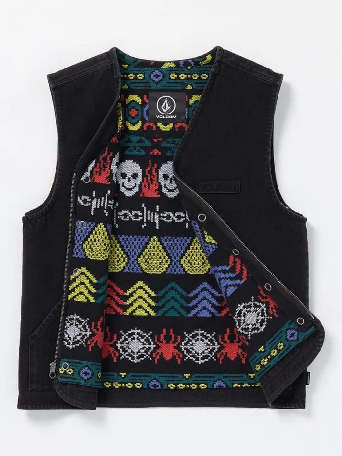 Mens Jackets Volcom Skate Vitals Collin Provost Vest 8211 Black