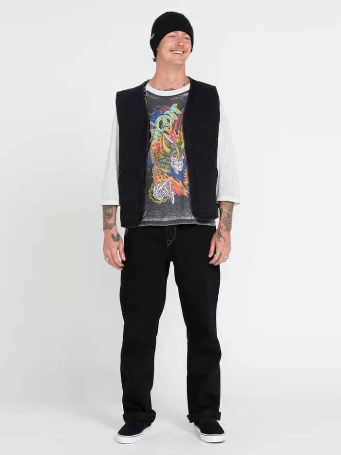 Mens Jackets Volcom Skate Vitals Collin Provost Vest 8211 Black