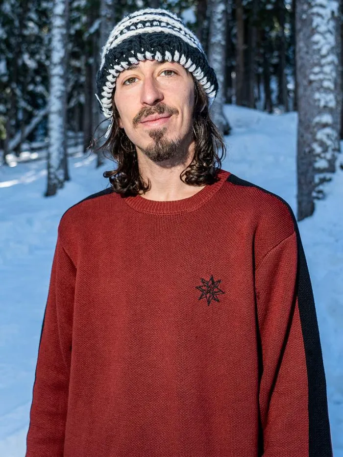 Mens Layering Volcom Ravelson Sweater 8211 Maroon