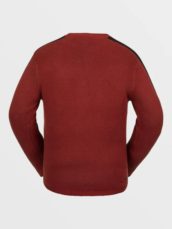 Mens Layering Volcom Ravelson Sweater 8211 Maroon
