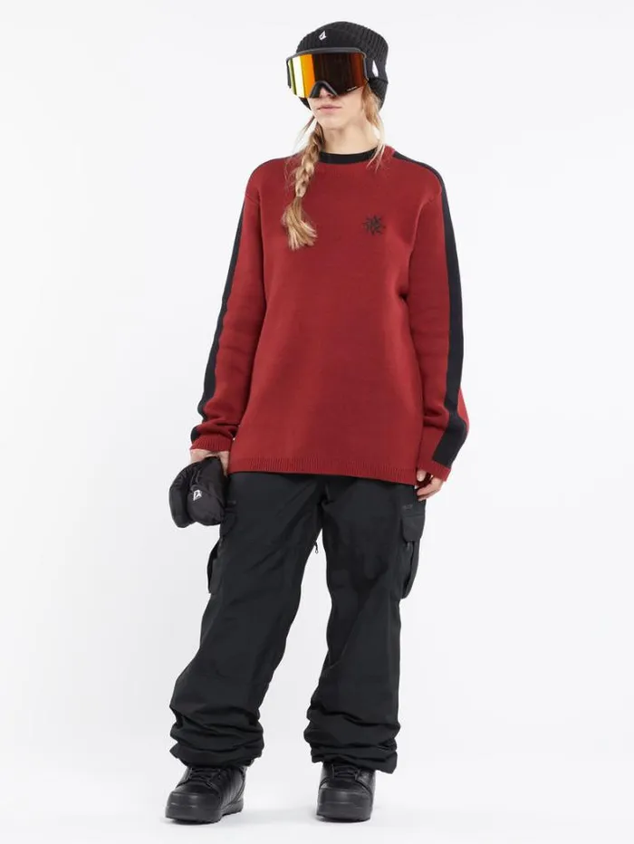 Mens Layering Volcom Ravelson Sweater 8211 Maroon