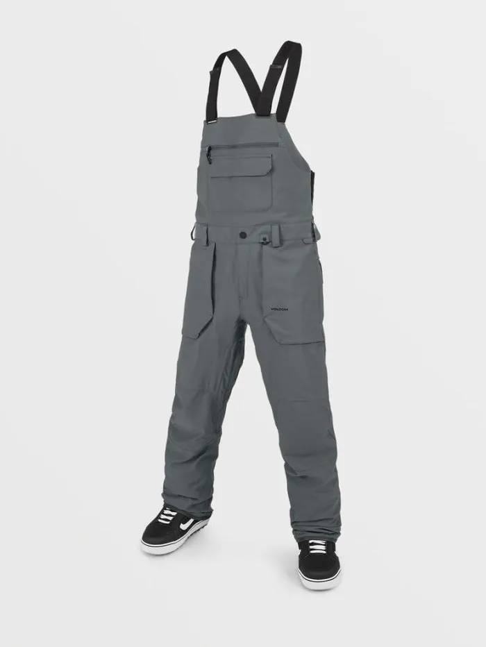 Mens Pants Volcom Roan Bib Overalls 8211 Dark Grey