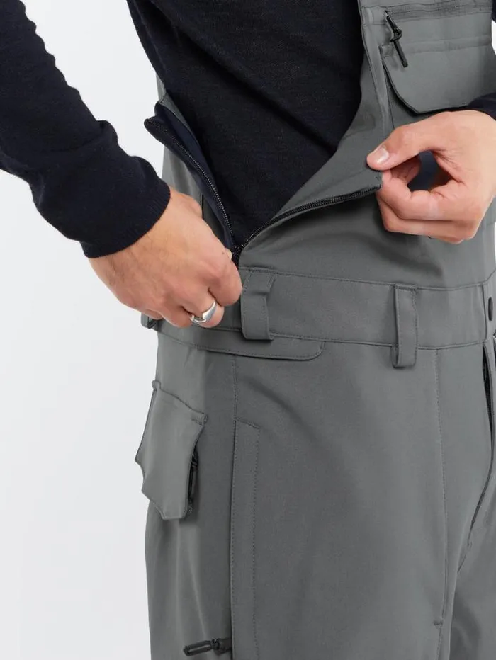Mens Pants Volcom Roan Bib Overalls 8211 Dark Grey