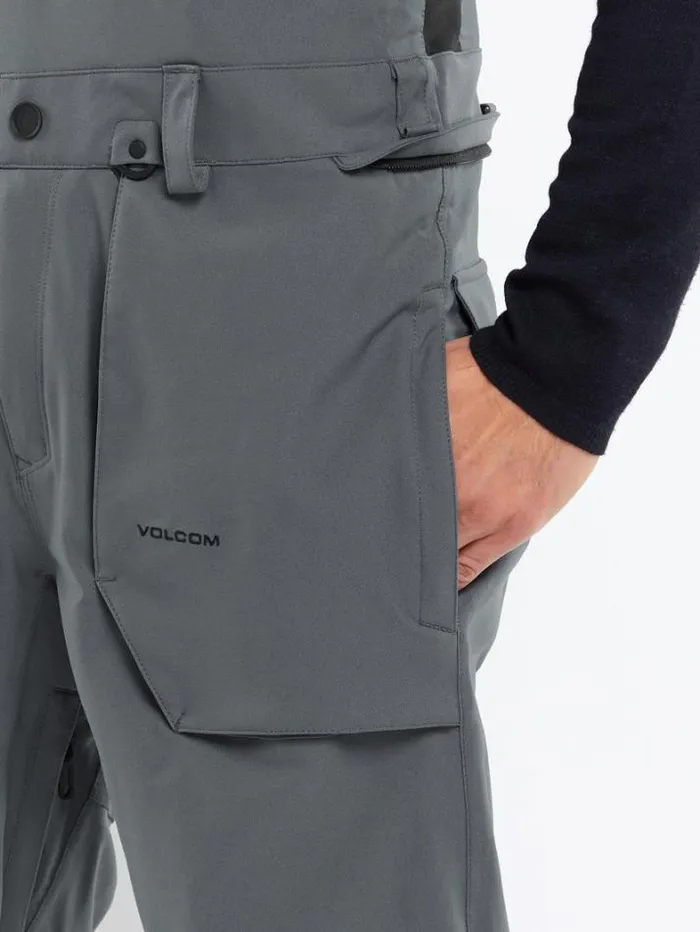 Mens Pants Volcom Roan Bib Overalls 8211 Dark Grey