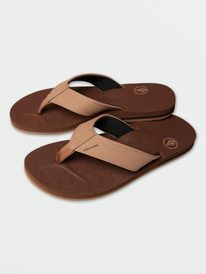 Mens Sandals Volcom Victor Sandals 8211 Brown Khaki