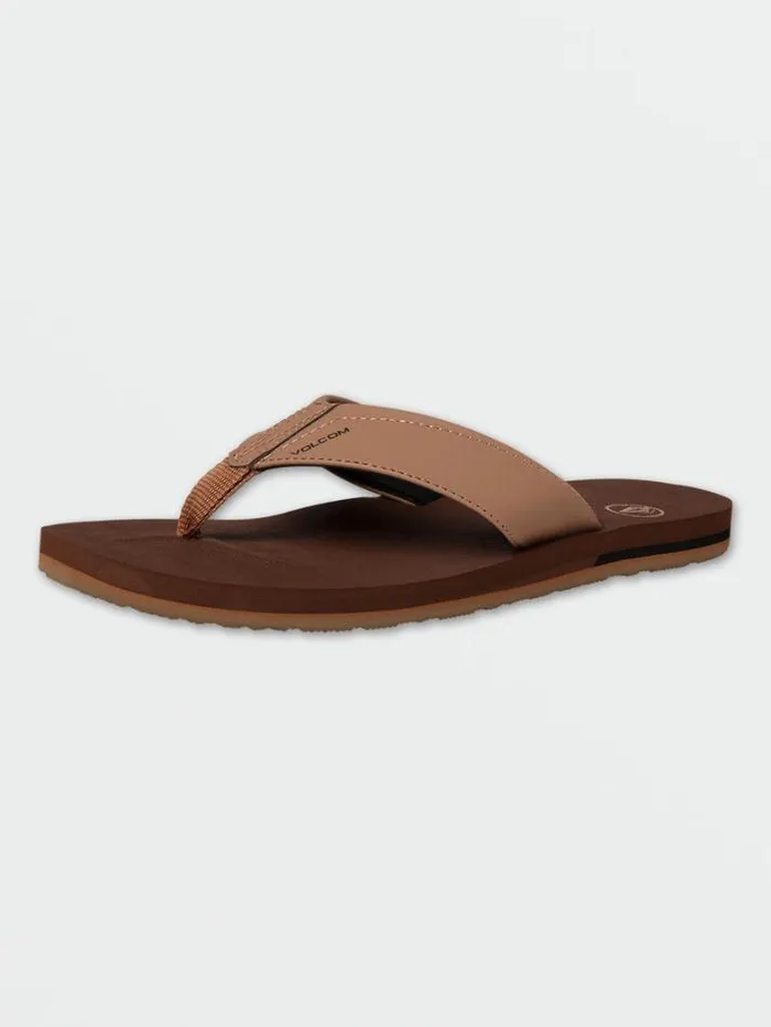 Mens Sandals Volcom Victor Sandals 8211 Brown Khaki