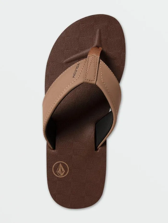 Mens Sandals Volcom Victor Sandals 8211 Brown Khaki