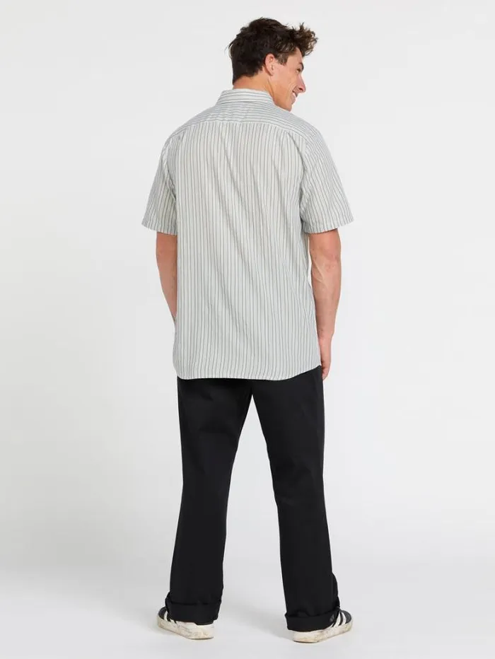 Mens Shirts and Flannels Volcom Barstone Woven Short Sleeve Shirt 8211 Tower Grey
