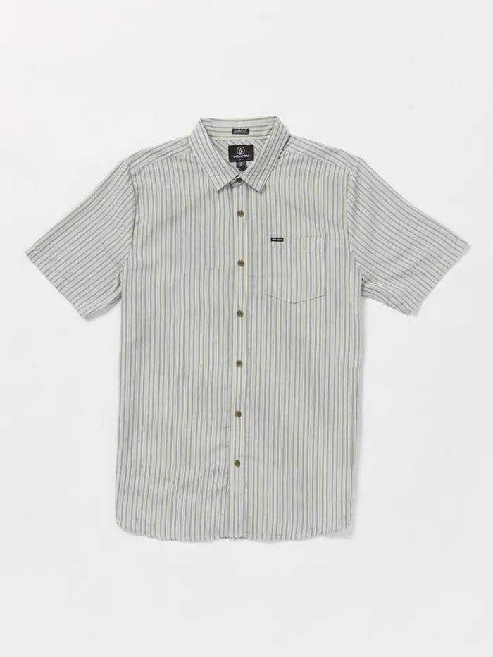 Mens Shirts and Flannels Volcom Barstone Woven Short Sleeve Shirt 8211 Tower Grey
