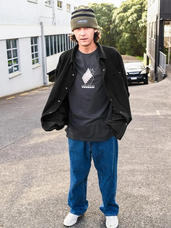 Mens Shirts and Flannels Volcom Bowered Light Long Sleeve Shirt 8211 Black