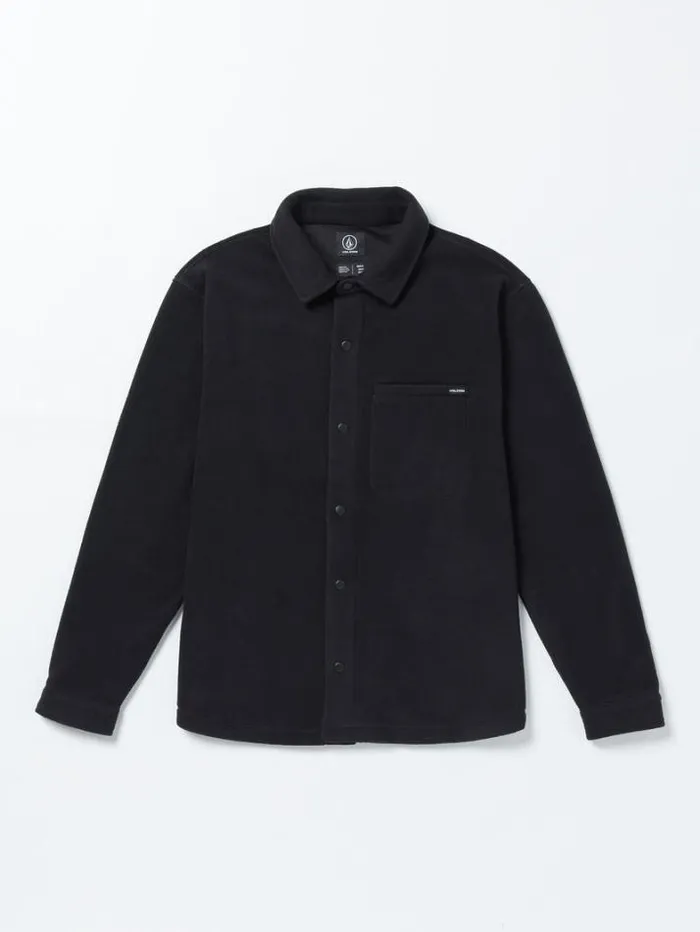 Mens Shirts and Flannels Volcom Bowered Light Long Sleeve Shirt 8211 Black
