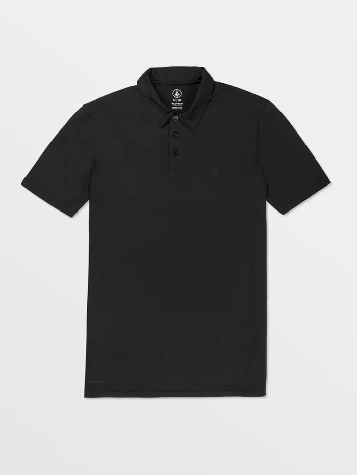 Mens Shirts and Flannels Volcom Hazard Pro Polo Short Sleeve Shirt 8211 Black