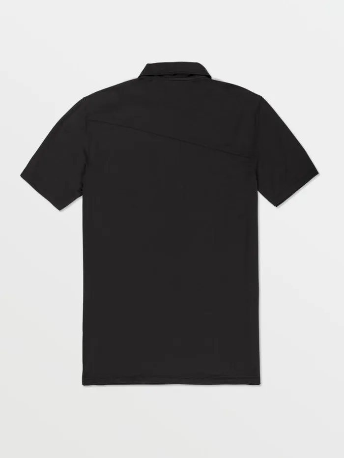 Mens Shirts and Flannels Volcom Hazard Pro Polo Short Sleeve Shirt 8211 Black