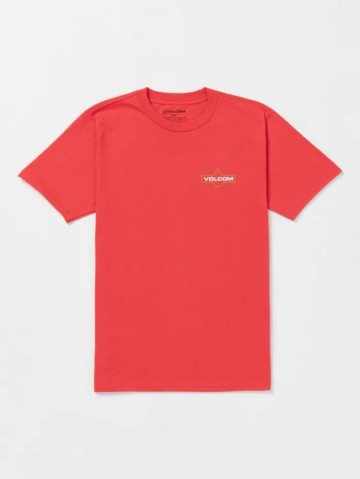 Mens TShirts and Tanks Volcom Branding Iron Short Sleeve Tee 8211 Flash Red