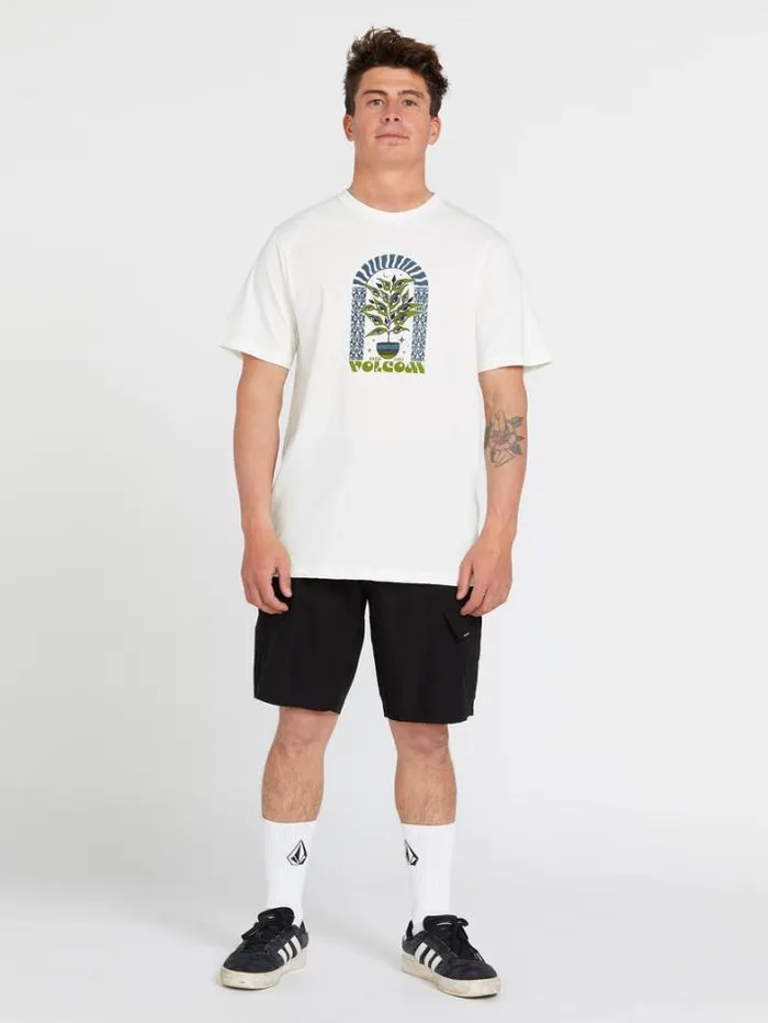 Mens TShirts and Tanks Volcom Delights Farm To Yarn Short Sleeve Tee 8211 Off White