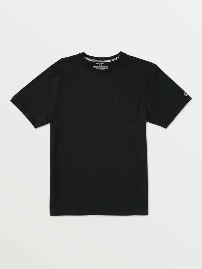 Mens Tops and Tees Volcom Solid Pocket Tee Short Sleeve Tee 8211 Black