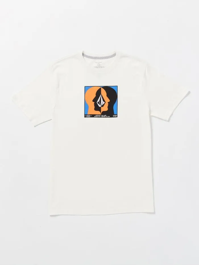 Mens Tops and Tees Volcom Whelmed Short Sleeve Tee 8211 Off White