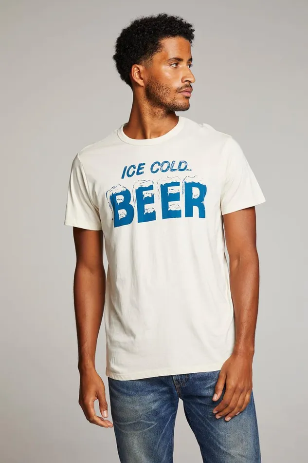Mens Tops Chaser Brand Ice Cold Beer Mens Tee