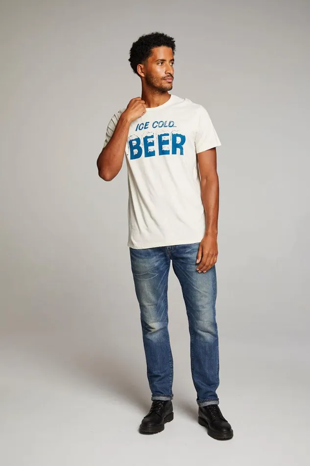 Mens Tops Chaser Brand Ice Cold Beer Mens Tee