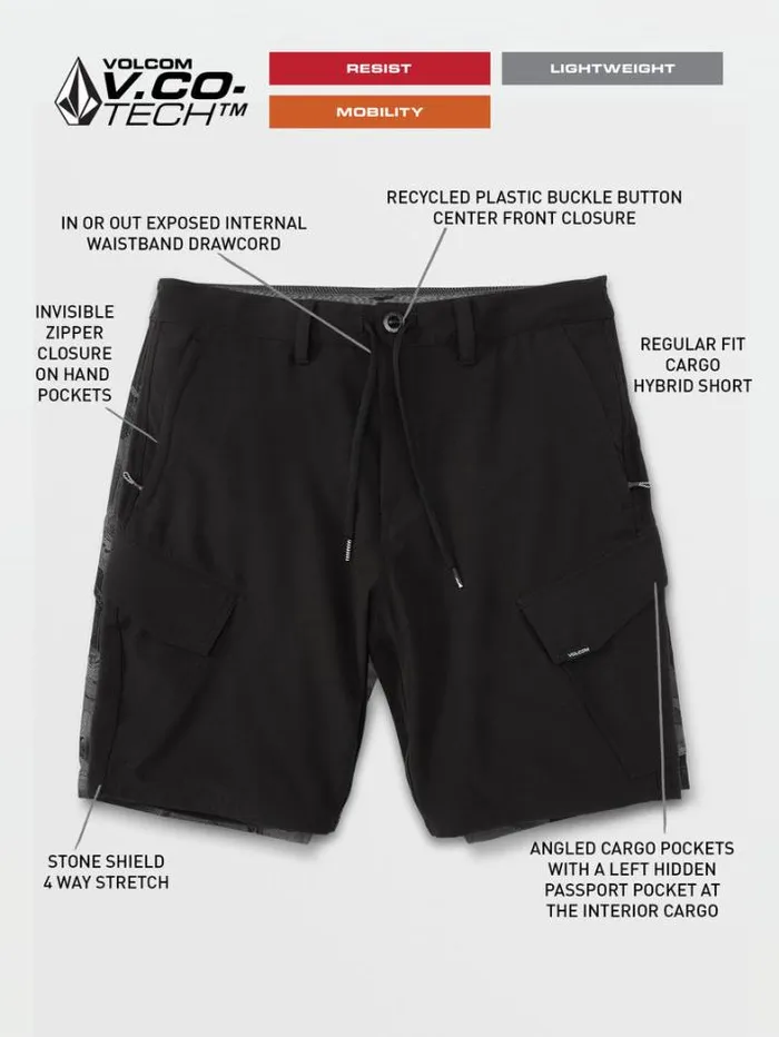 MensWomens Mountain Biking Volcom Country Days Hybrid Shorts 8211 Black