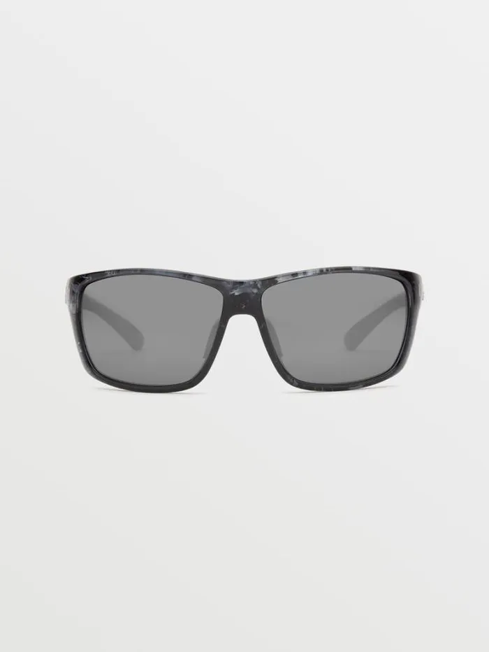 MensWomens Sunglasses Volcom Roll Sunglasses 8211 Gloss MarbleSilver Mirror