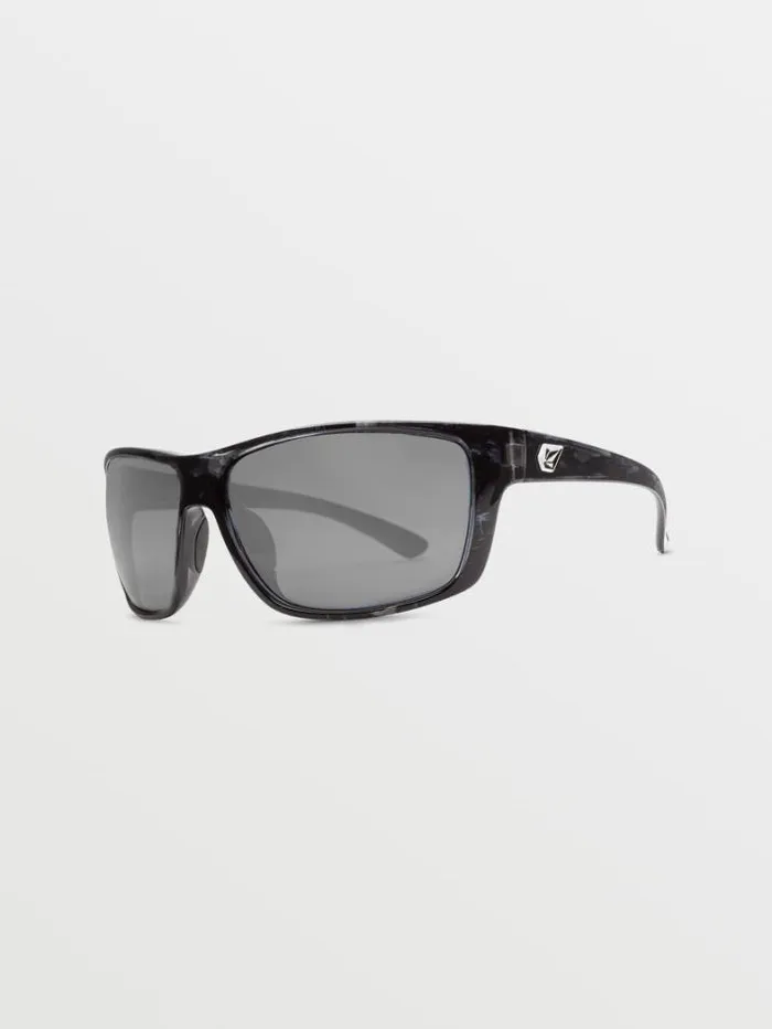 MensWomens Sunglasses Volcom Roll Sunglasses 8211 Gloss MarbleSilver Mirror