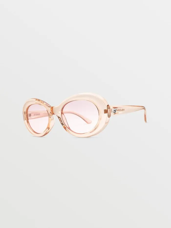 MensWomens Sunglasses Volcom Stoned Sunglasses 8211 Gloss Quail FeatherPink