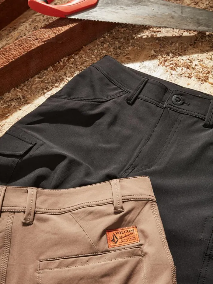 MensWorkwear Shorts Volcom Workwear Slab Hybrid Shorts 8211 Black