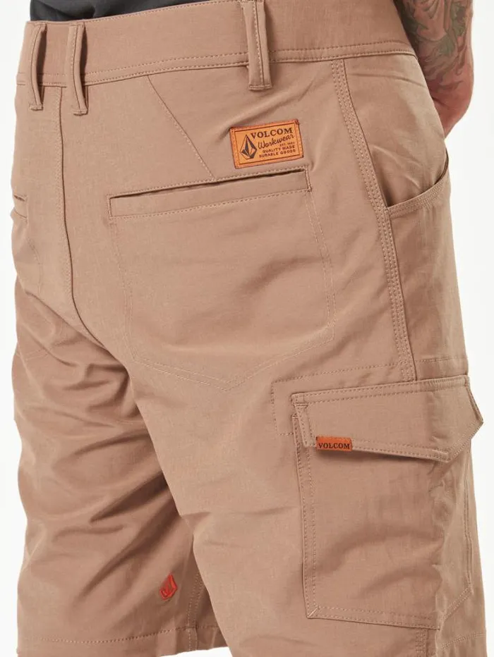 MensWorkwear Shorts Volcom Workwear Slab Hybrid Shorts 8211 Brindle