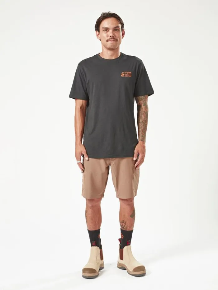 MensWorkwear Shorts Volcom Workwear Slab Hybrid Shorts 8211 Brindle