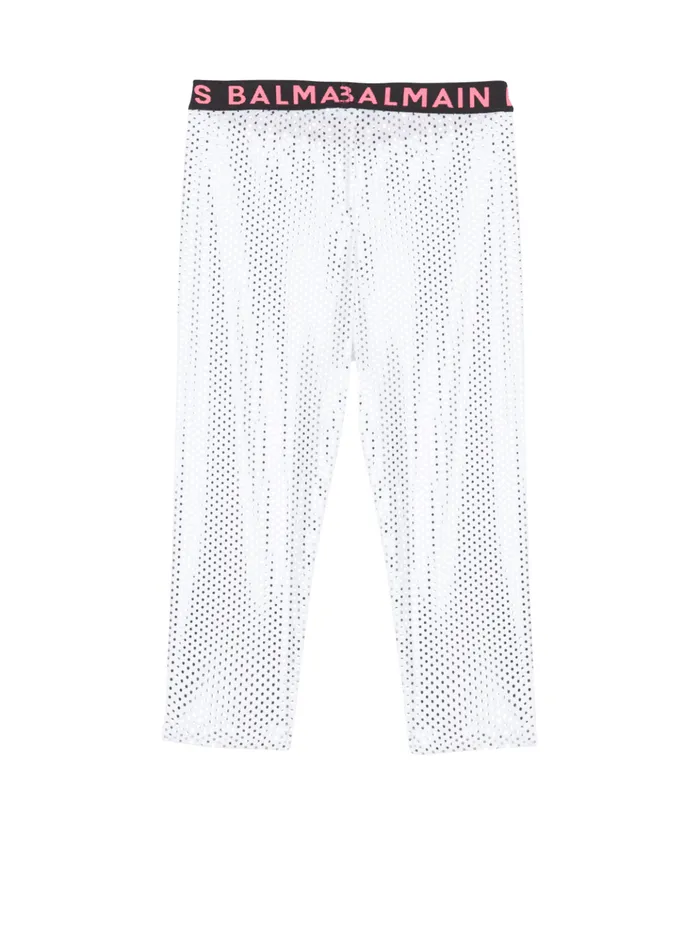 Metal Leggings White Kids Balmain
