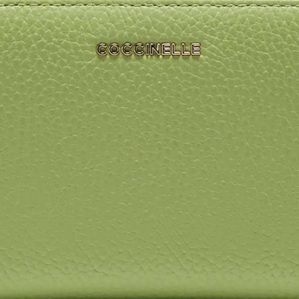 Metallic Soft Guacamole Women Coccinelle Wallets and Small Leather Goods