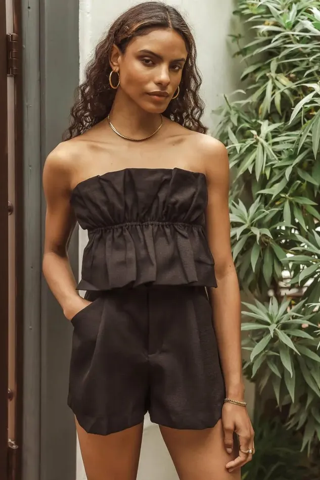 Michele Crop Top In Black 8211 FINAL SALE Black Women Bohme Tops