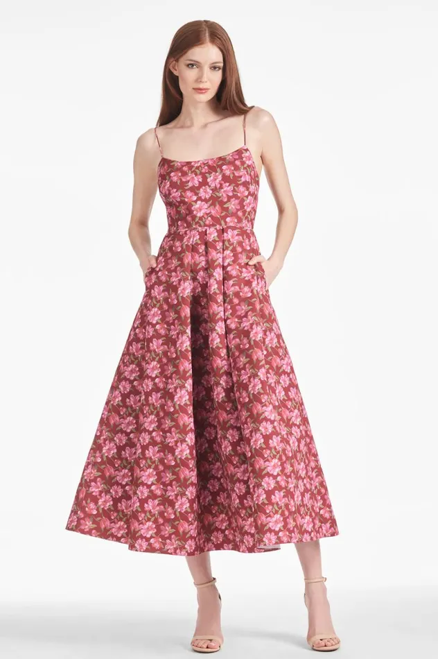 Midi Women Sachin and Babi Audra Dress 8211 Bordeaux Bloom