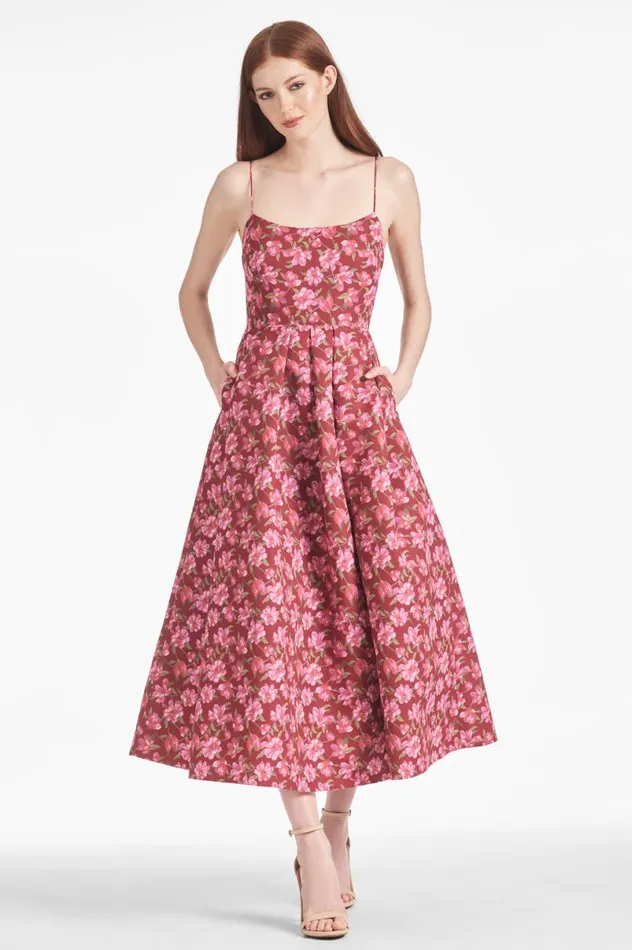 Midi Women Sachin and Babi Audra Dress 8211 Bordeaux Bloom