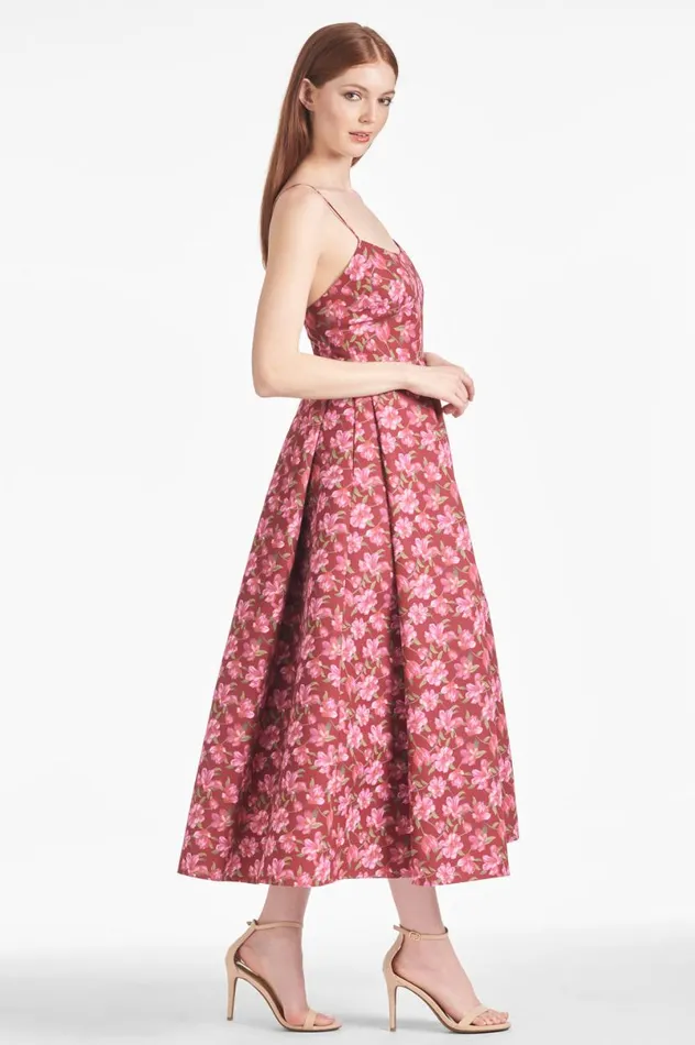 Midi Women Sachin and Babi Audra Dress 8211 Bordeaux Bloom
