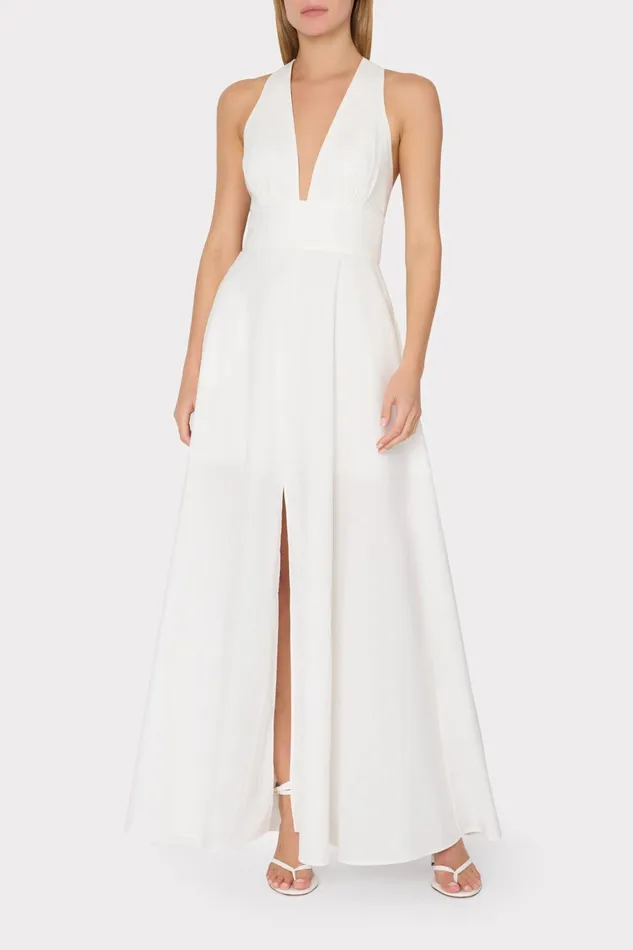 Milly Catarina Poplin Maxi Dress White Women Swim and Coverups Milly Catarina Poplin Maxi Dress White Women Swim and Coverups