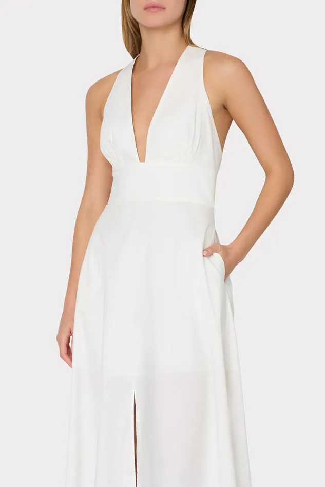 Milly Catarina Poplin Maxi Dress White Women Swim and Coverups Milly Catarina Poplin Maxi Dress White Women Swim and Coverups