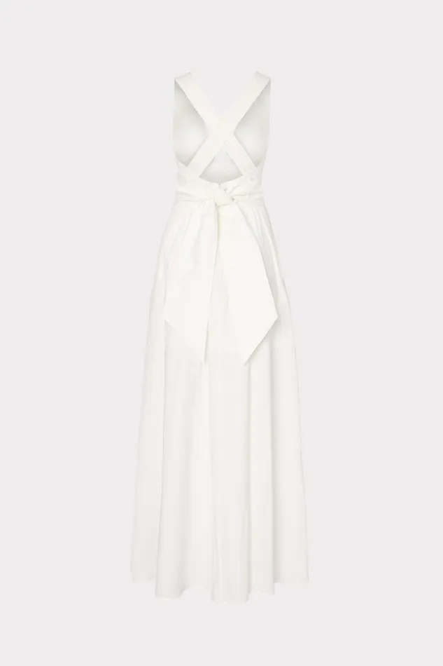Milly Catarina Poplin Maxi Dress White Women Swim and Coverups Milly Catarina Poplin Maxi Dress White Women Swim and Coverups