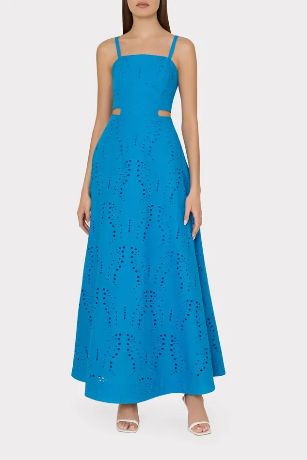 Milly Crosby Butterfly Eyelet Maxi Dress Blue Women Dresses Milly Crosby Butterfly Eyelet Maxi Dress Blue Women Dresses