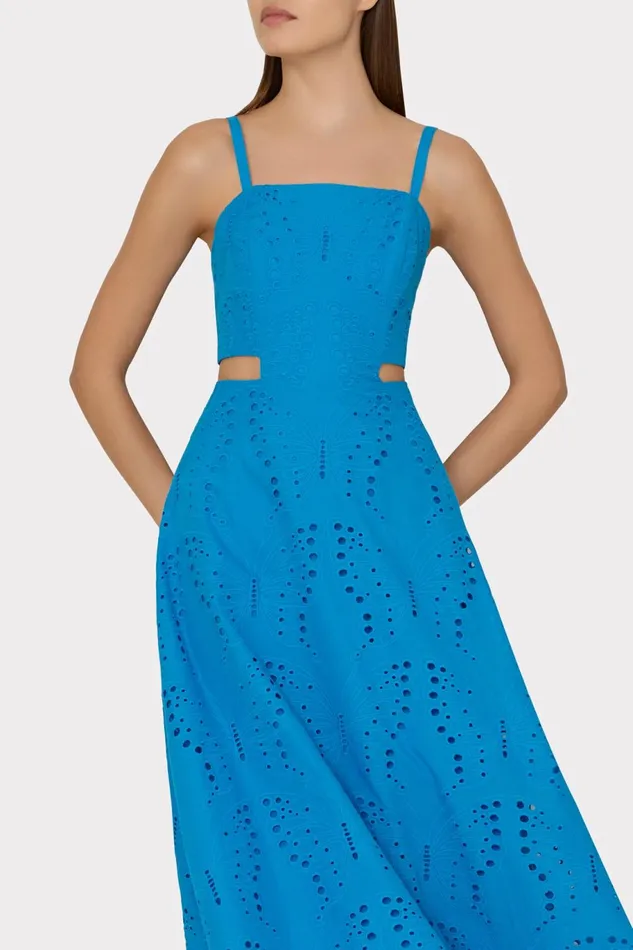 Milly Crosby Butterfly Eyelet Maxi Dress Blue Women Dresses Milly Crosby Butterfly Eyelet Maxi Dress Blue Women Dresses