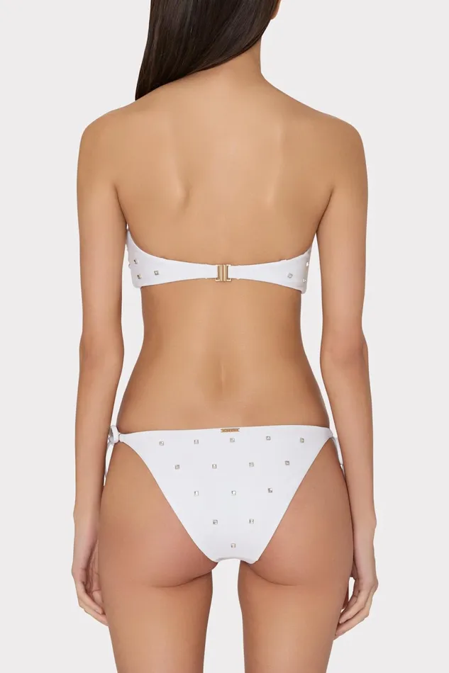 Milly Diamond Heat Set Bandeau Bikini Top White Women Bikinis Milly Diamond Heat Set Bandeau Bikini Top White Women Bikinis