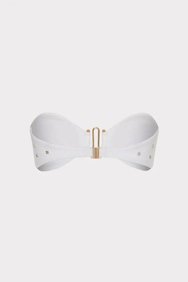 Milly Diamond Heat Set Bandeau Bikini Top White Women Bikinis Milly Diamond Heat Set Bandeau Bikini Top White Women Bikinis