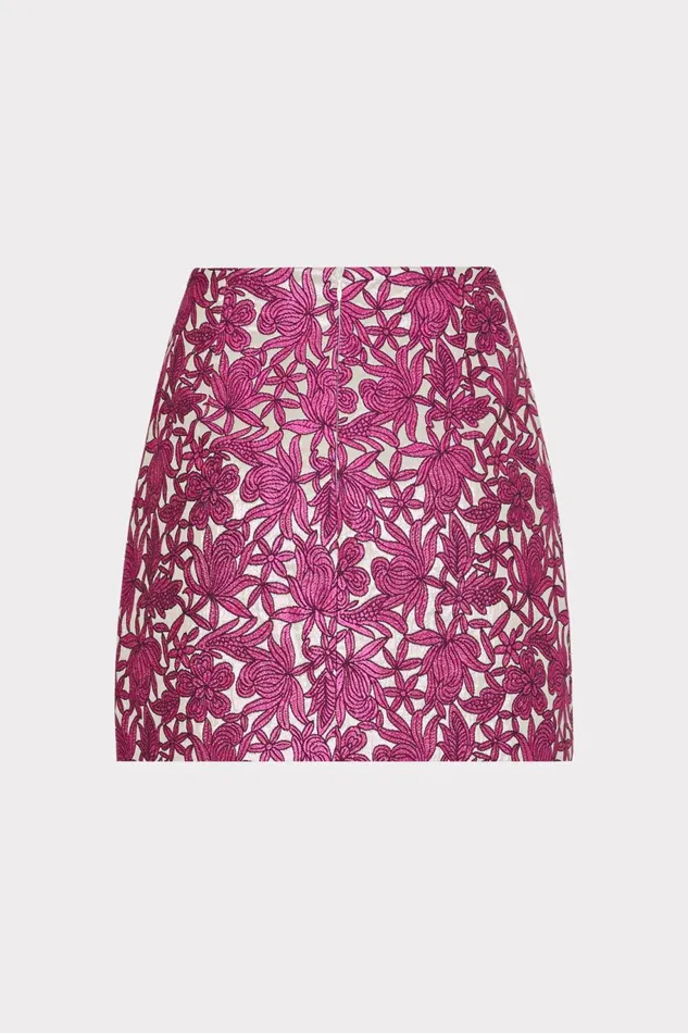 Milly Floral Jacquard Skirt Pink Women Skirts Milly Floral Jacquard Skirt Pink Women Skirts